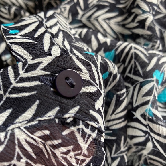 Lane Bryant Flowy Tunic Sheer Blouse Top Floral Leaf Sheer Plus Size 14 - 16 - Picture 12 of 13